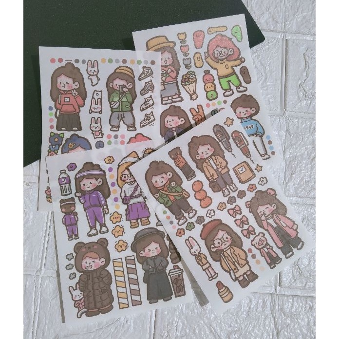 

[Canaya] Sticker Sheet Cute Casual Fashion Series || Sticker Kertas || bujo || Deco || Aesthetic || Journal || Dekorasi