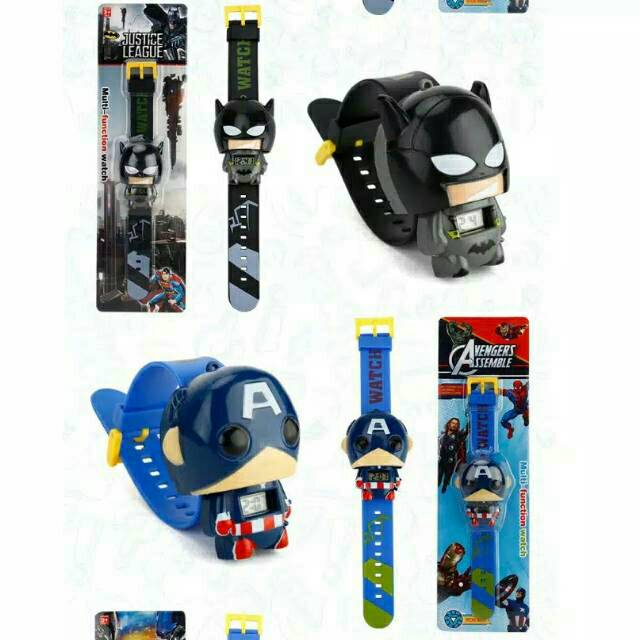 Jam tangan anak BATMAN / SPIDERMAN / HULK / CAPTAIN AMERIKA / IRON MAN / STAR WARS