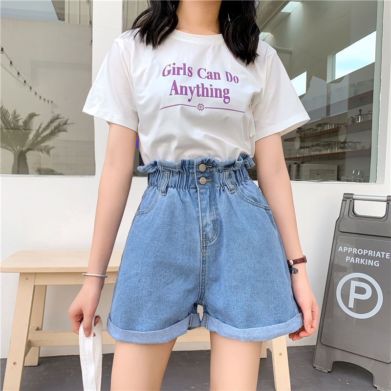 Hot pants wanita korean short pants wanita pendek stretch jeans high waist jeans kasual dewasa jins 2022 terbaru