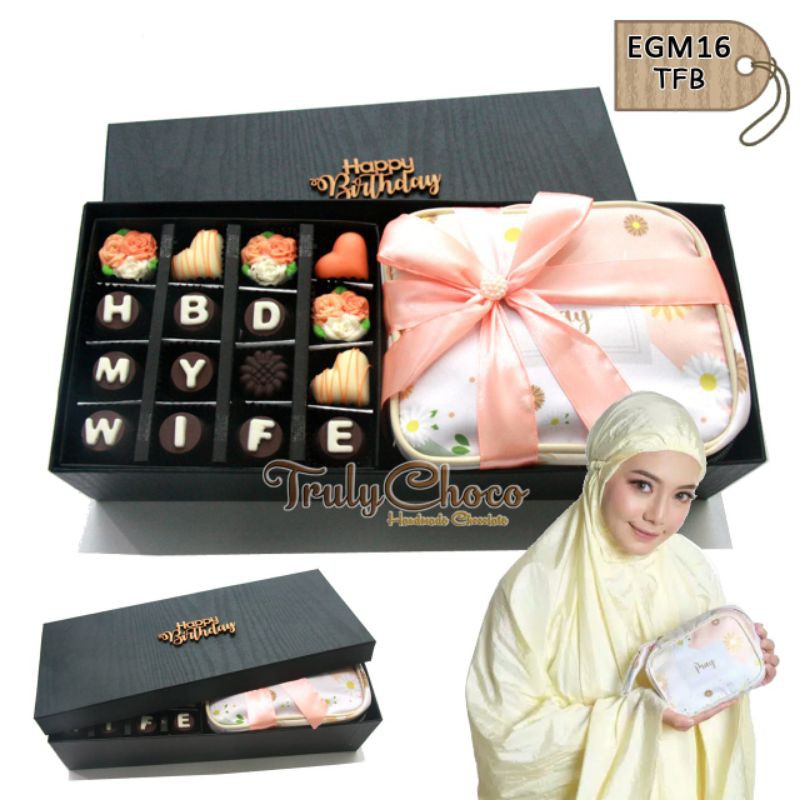 

kado ulang tahun mukena coklat trulychoco