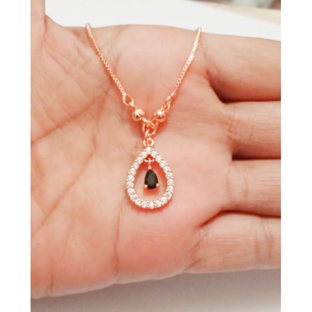 Namk703. Kalung xuping wanita lapis emas dgn mata zircon ukuran 45 cm koye