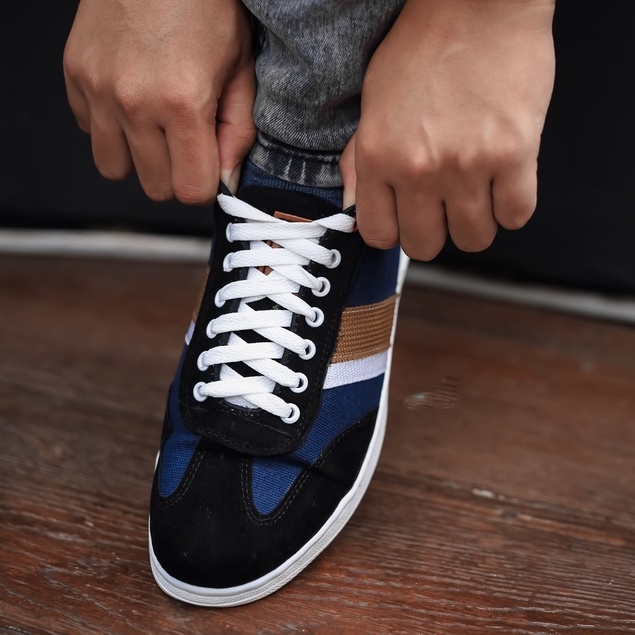 WILSON NAVY |ManNeedMe x ARF| Sepatu Sneakers Pria Casual Canvas Shoes ORIGINAL