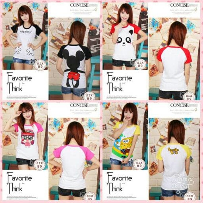kaos /tshirt popcorn kpop wanita abg rilakkuma