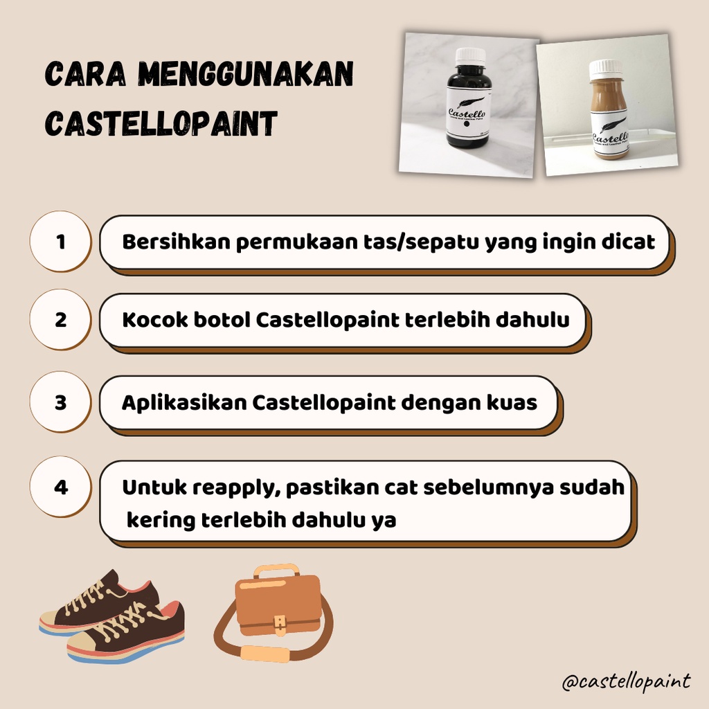 Cat Castello Sepatu dan Tas abu-abu Khusus Kulit &amp; Kanvas