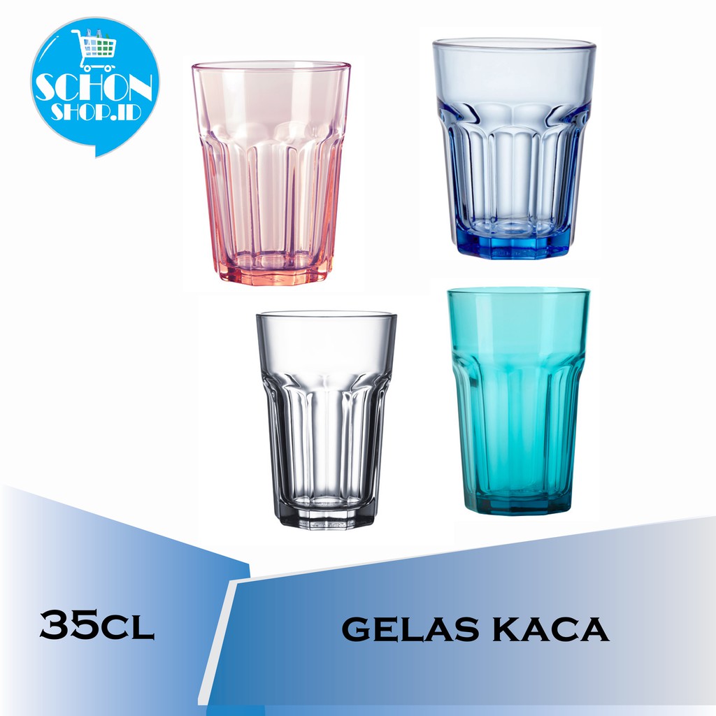 Gelas Cangkir Mug Minuman Gelas Kopi Gelas Cafe Gelas Kaca Bening 350 ml / 35 Cl Kaca Bening