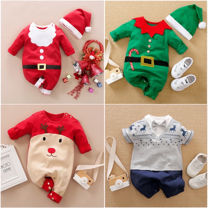 baju bayi jumper kostum natal newborn santa rusa