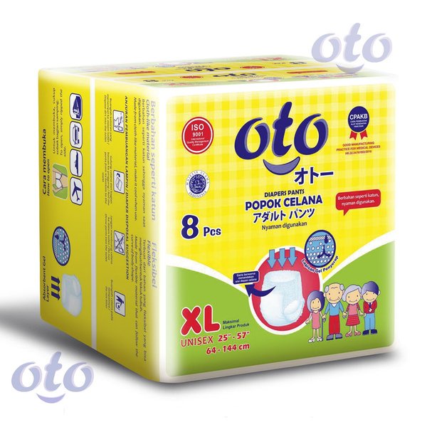 celana - pants, popok, popok dewasa,  RAK - OTO Diapers Adult Pants Popok Dewasa model Celana Ukuran XL - isi 8 pcs