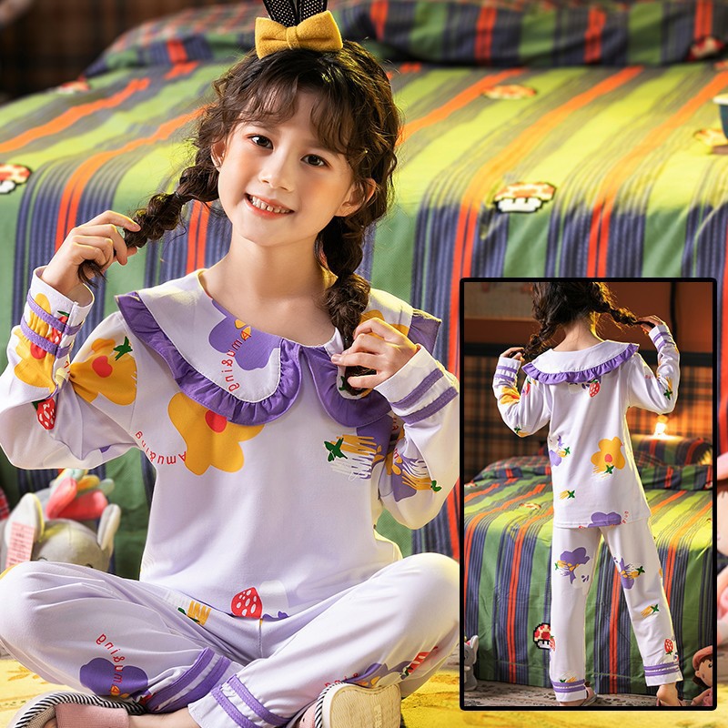 PIYAMA ANAK PEREMPUAN KOREA IMPOR / BAJU TIDUR ANAK CEWEK / SETELAN BAJU DAILY SANTAI NYAMAN IMPORT