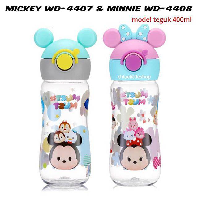 Botol minum / water bottle Mickey Tsum-Tsum WD-4407 &amp; Minnie Tsum-Tsum WD-4408 400ml -