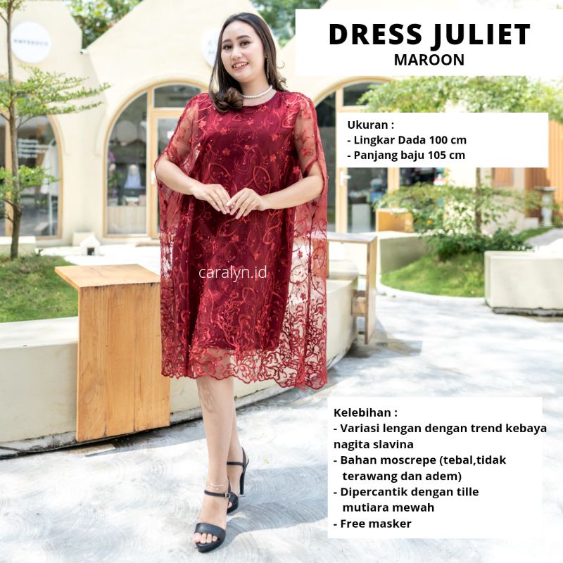 DRESS BRUKAT KOREA DRESS KONDANGAN DRESS WANITA JULIET ALLSIZE