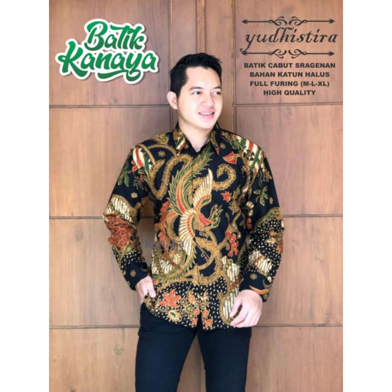 Kemeja Batik Lengan Panjang Pria YUDHISTURA Batik Lapis Furing