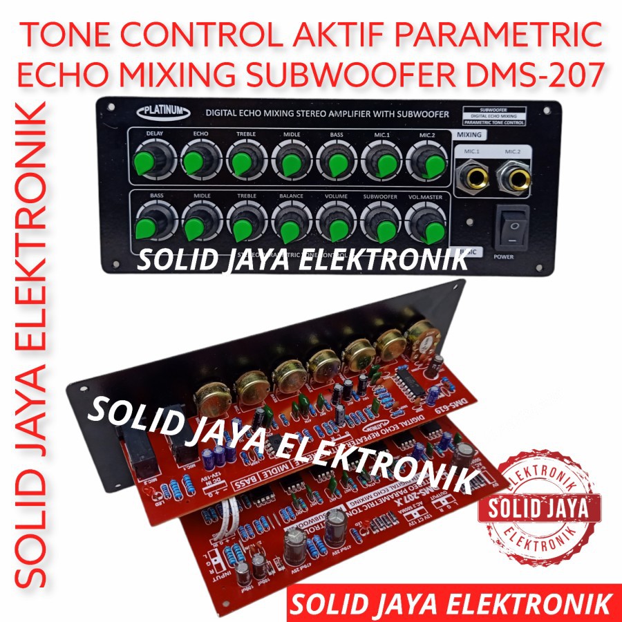 TONE CONTROL AKTIF PARAMETRIC DMS207 DMS-207.X TONE KONTROL AKTIF MUSIK MIXING ACTIVE PARAMETRIC PARAMETRIK 2 TINGKAT DIGITAL ECHO MIC MIK SUB SUBWOOFER KARAOKE DMS-207 DMS207 DMS 207 PLUS PANEL PLATINUM ASLI ORIGINAL