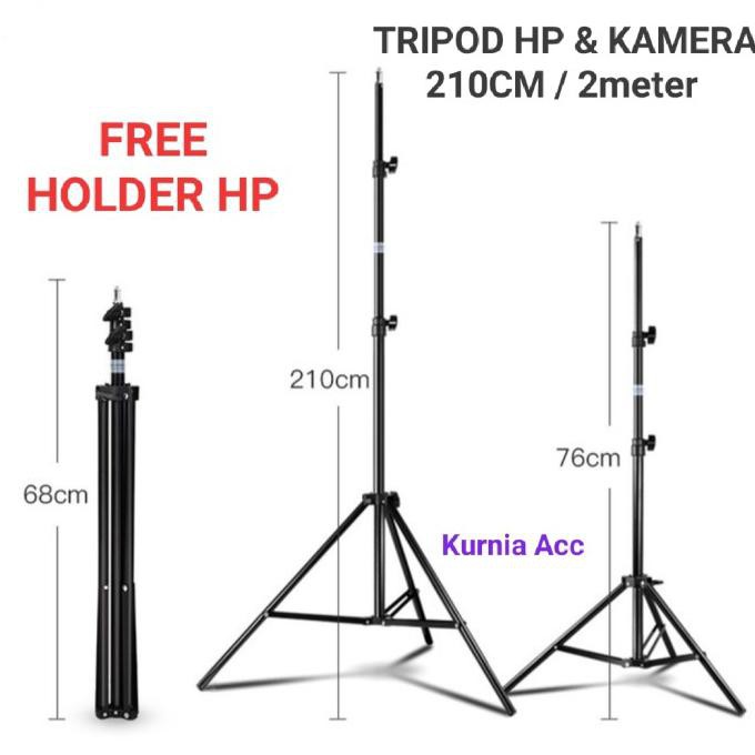 Kusus Hari Ini Tripod Hp Dan Kamera 2 Meter / Tripod 2 Meter / Tripod Kamera + Holder Hemat