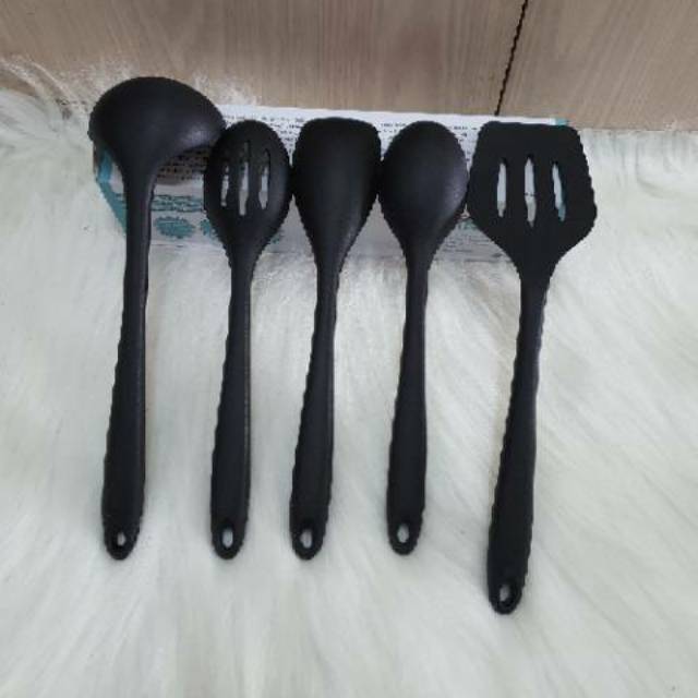 5pcs silicone spatula COOKING utensil set / set alat masak sutil silikon spatula