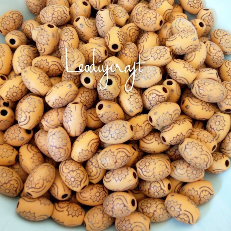 Manik kayu Ukir  - Manik kayu corak -  Manik kayu motif