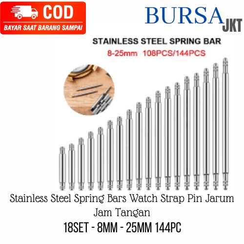 PiN JARUM PENGAIT TALI JAM STRAP RANTAI BERBAGAI UKURAN SET 144 PC