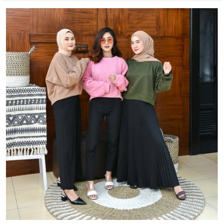 SWEATER WANITA CROP OVERSIZE  TEBAL TERBARU,