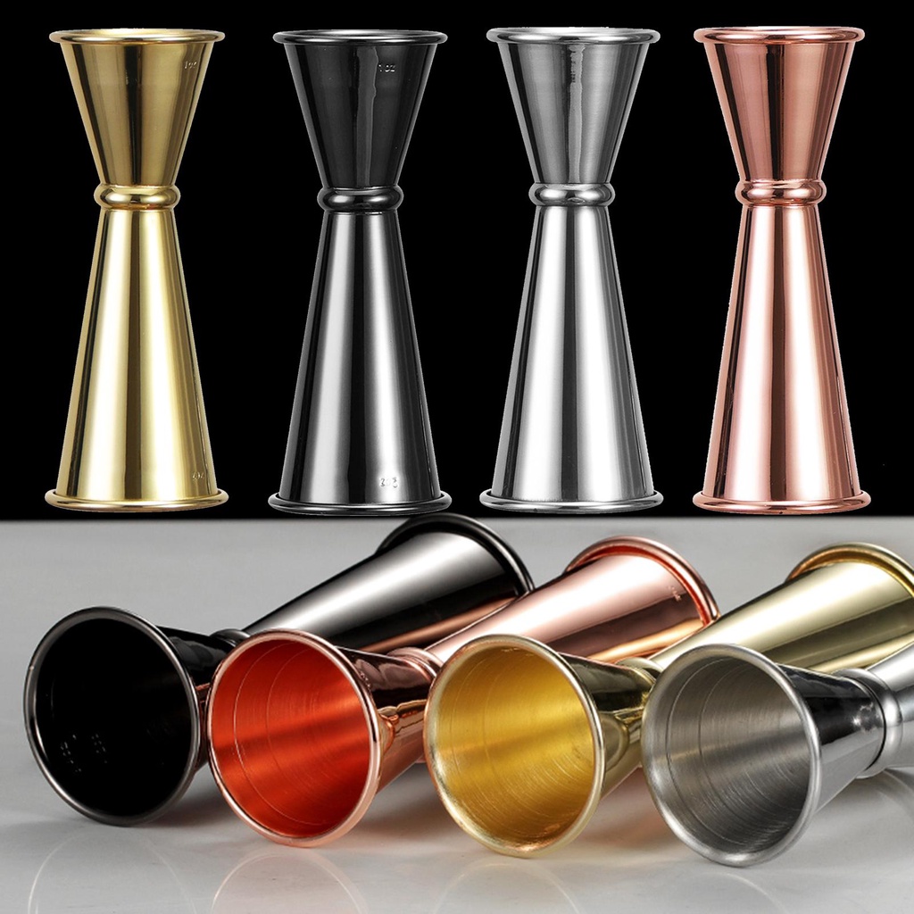 Preva 1oz 2oz Double Cocktail Jigger Tuang Minuman Desain Ganda Measure Cup Stainless Steel