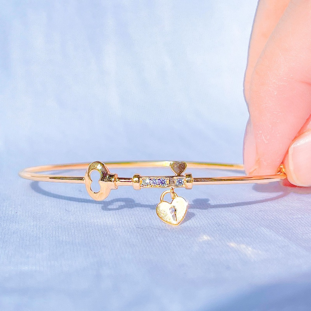 Banyak motif yaa Gelang oval anak dan dewasa emas asli kadar 700 70 16k keylock love rolexx branded crown kupu2 bintang krum putih cartie bulat tangan korean aesthetic gold bangle