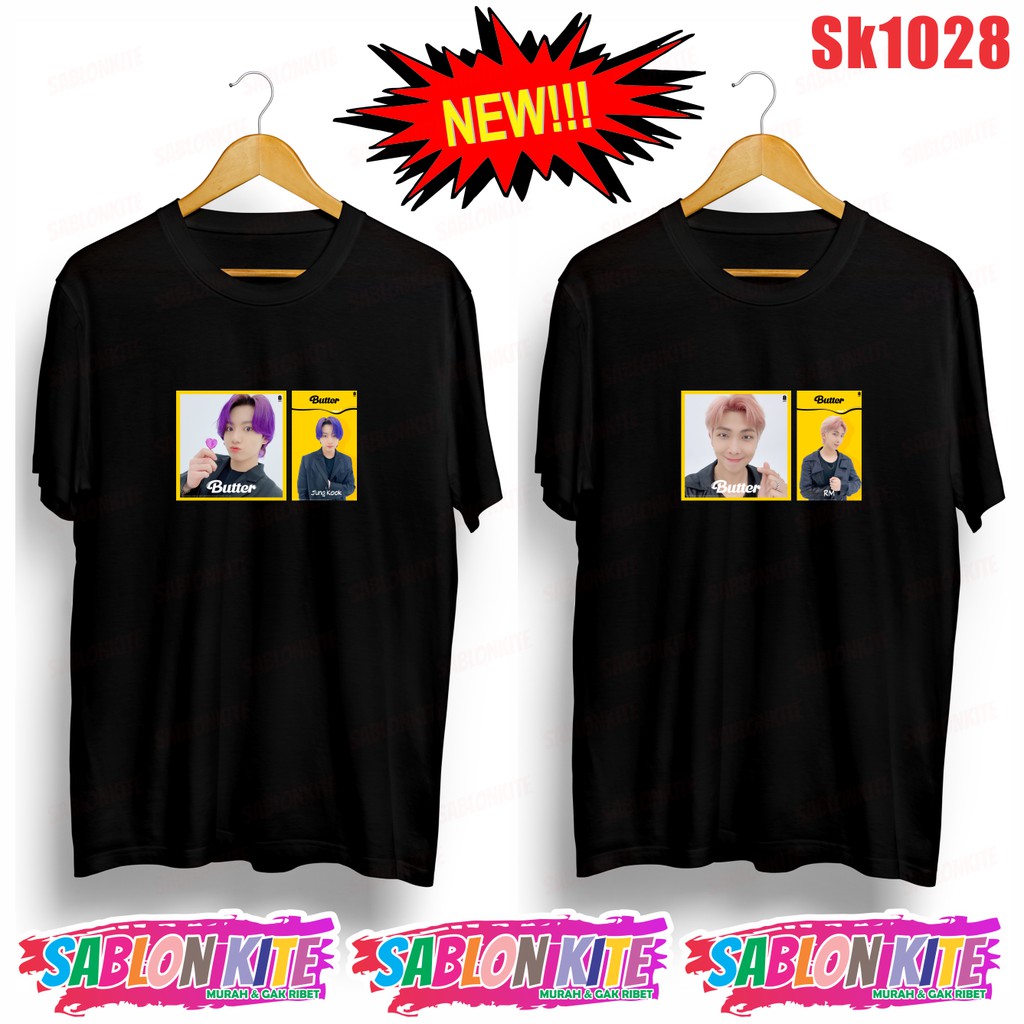 MURAH!!! KAOS KPOP BUTTER MEMBER JK V RM JH JIN SG JIMIN SK1028 UNISEX