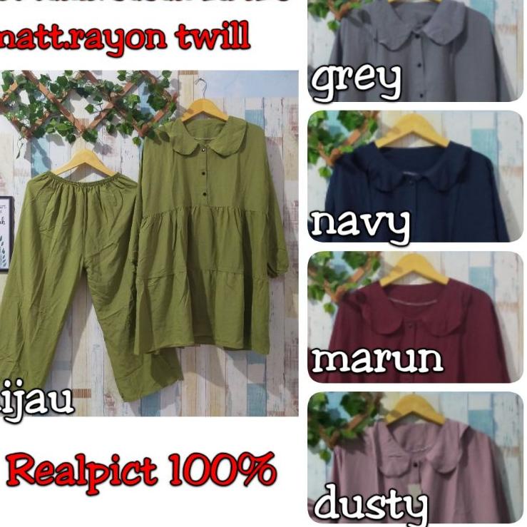 KD.14Jl22ᴴ– Ld 120 SETCEL TUNIK JUMBO RAYON TWILL/SETCEL TUNIK POLOS RAYON TWILL/SETELAN TUNIK JUMBO
