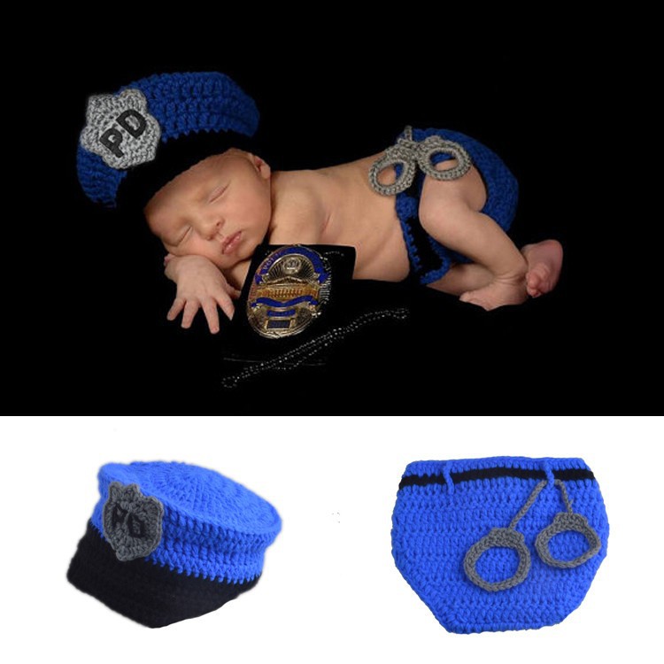 newborn baby photo costume/ kostum bayi /photo booth police