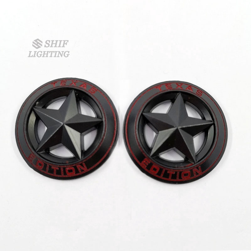 2pcs Stiker Emblem Logo Texas A Star Edition Bahan Metal Untuk Samping Mobil