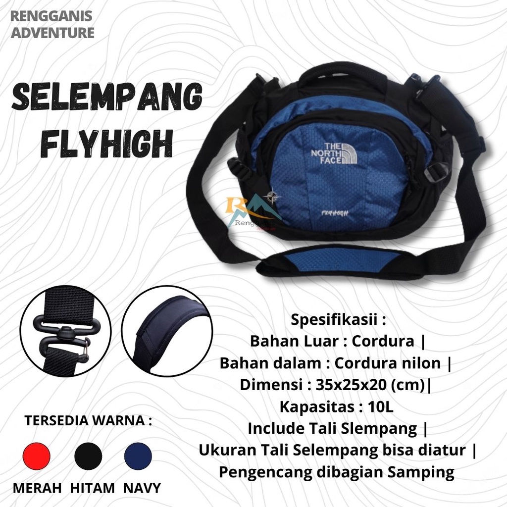 TAS SLEMPANG PRIA WANITA FLYHIGHT WAIST BAG OUTDOOR CASUAL HIKING CAMPING PENDAKI GUNUNG