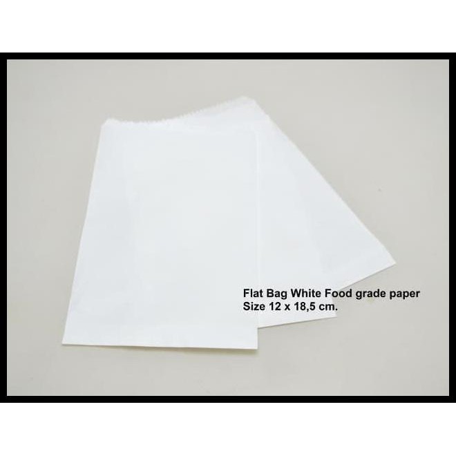 

1X24 PAPERBAG FLAT KANTONG KERTAS PUTIH 12X18 (XS) GORENGAN KENTANG FRIES 15GB