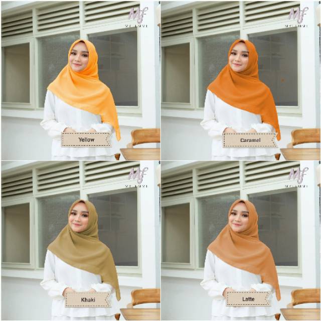  Jilbab Segiempat BELLA SQUARE Kerudung Double Hyqon 