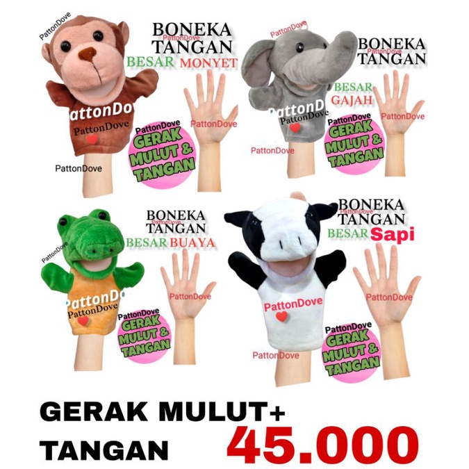 BONEKA TANGAN BONEKA MONYET BONEKA MONKEY BONEKA JARI BONEKA MAINAN ANAK BAYI FINGER PUPPET MAINAN EDUKASI KARAKTER BONEKA PREMIUM HAND PUPPET ANIMAL BINATANG HEWAN KARAKTER BONEKA DONGENG BAHAN BAGUS JUMBO HAND PUPPET ANIMAL BINATANG HEWAN pattondove.id