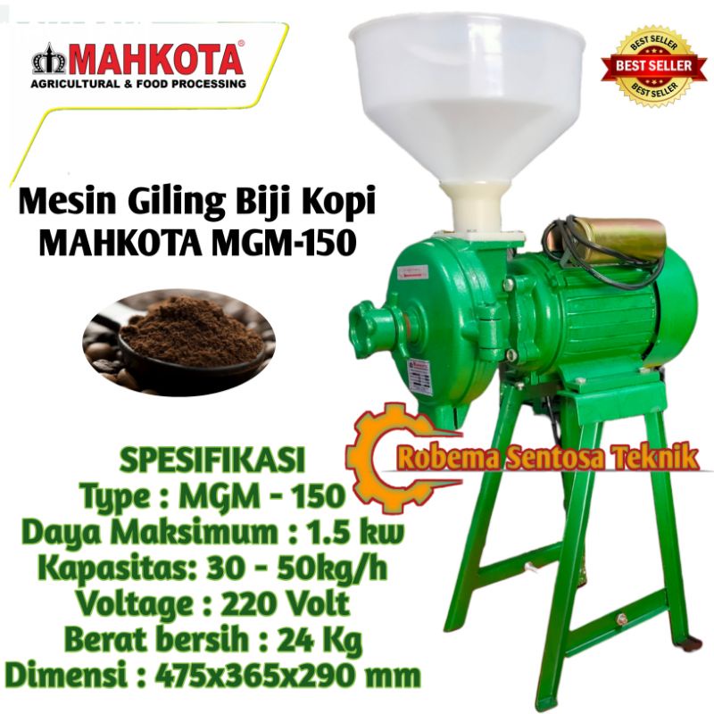 MESIN GILING BIJI KOPI BUBUK MAHKOTA MGM-150 LISTRIK GRINDER HALUS