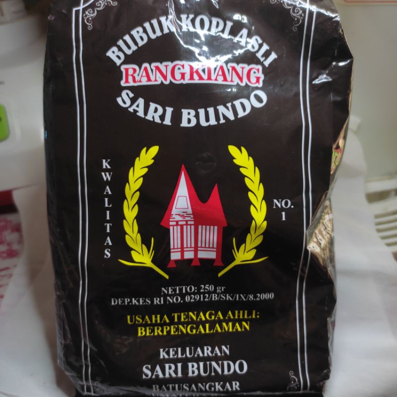 

Kopi Hitam Bubuk Cap Rangkiang Sari Bundo Asli Sumatera Barat Kopi Asli 250g