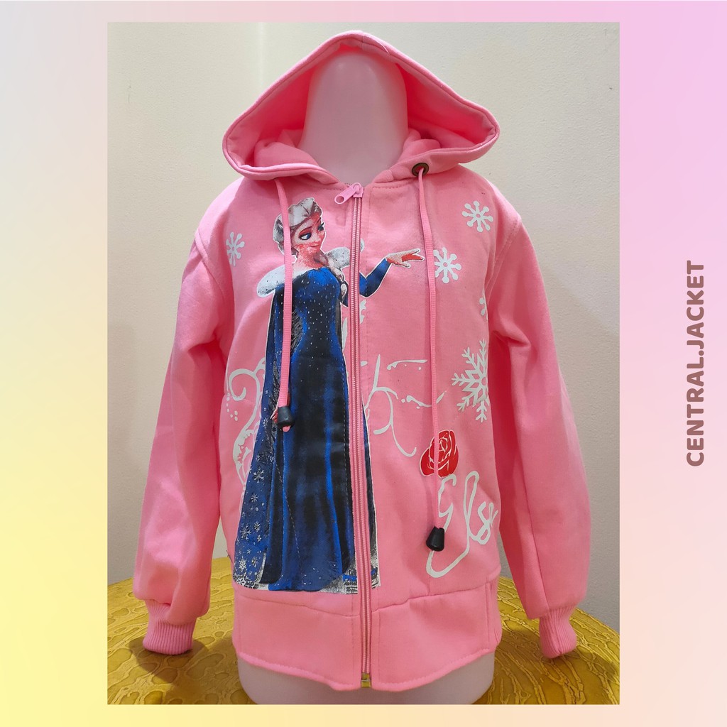 Jaket Anak Perempuan Princess Elsa - Sweater Hoodie Anak Tebal Musim Dingin - CENTRAL JACKET