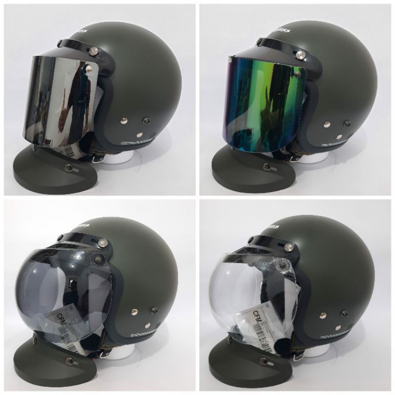 Helm bogo cargloss army dof kaca datar kaca cembung
