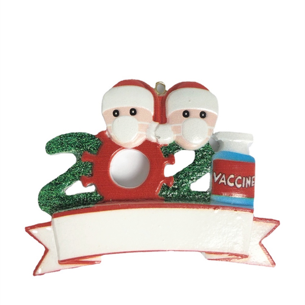 2021 Ornamen Desain Best Wishes Santa Claus Dengan Topeng Untuk Dekorasi Natal