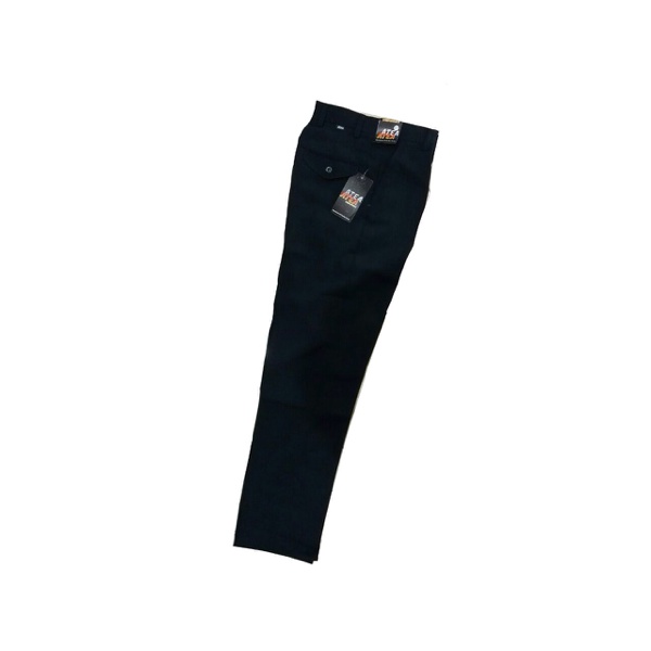 Lesta Langgeng - Celana Formal Pria  Dewasa Slimfit Bahan Kain Teflon Warna Hitam 27-36