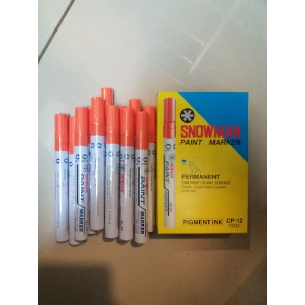 

spidol permanent paint marker orange isi(12)