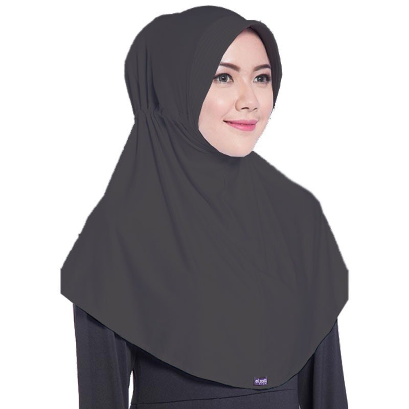 Jilbab Instan Elzatta Zaria Sahara-810 - Dark Grey