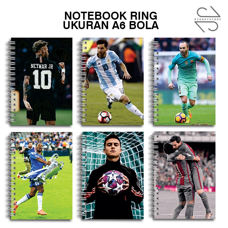 

(BELI 6 GRATIS 1)Buku Tulis Catatan buku notebook buku diary Notebook Ring Spiral A6 60 Lembar koleksi gambar bola part4