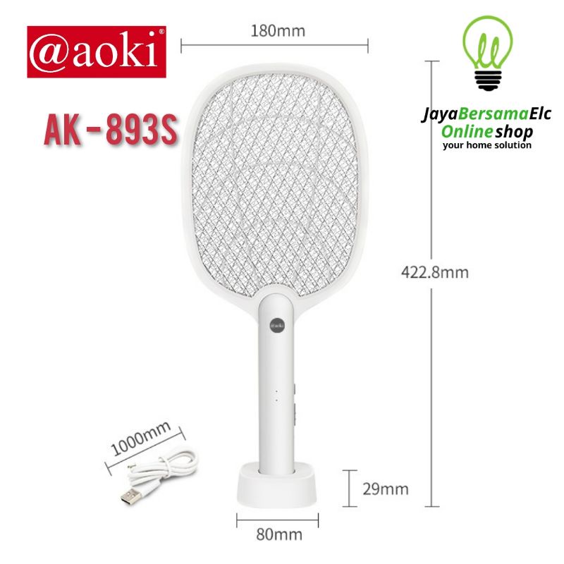 Raket Nyamuk 2 in 1 Aoki AK - 893S ORIGINAL