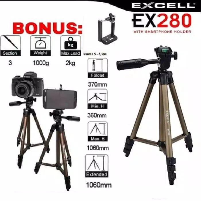 Tripod Tripod kamera Excell ex280 tripod excell ex 280 tripot excel ex280(J3N9) Tripod Stand Banner 