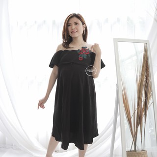 Baju Hamil Dress Hamil Menyusui Pesta Rose Agatha Dress ...