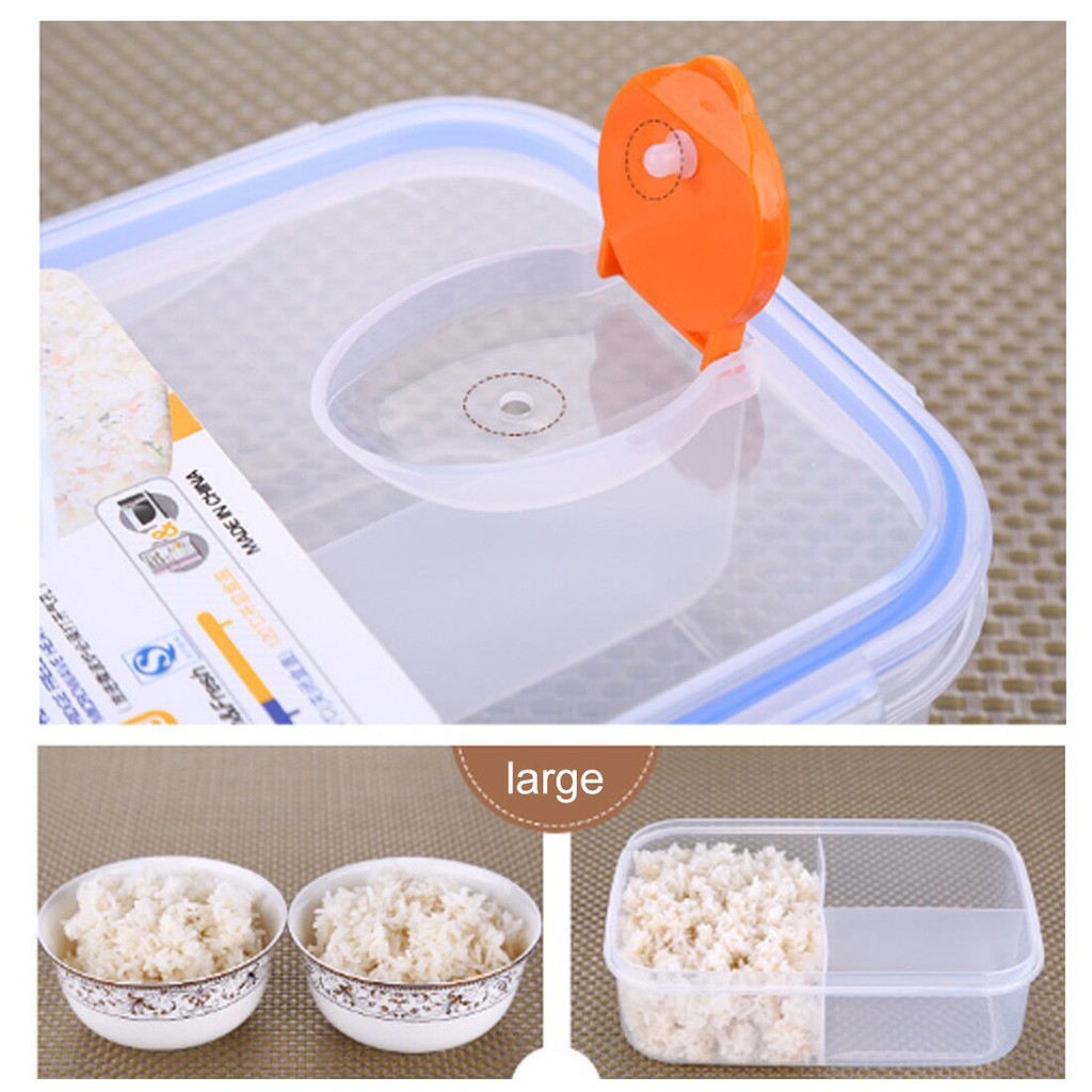 3Pcs/set Kitchen Lunch Box Plastic Fresh-Keeping Box Lunch Bento Box Food Vegetable Fruit Storage
