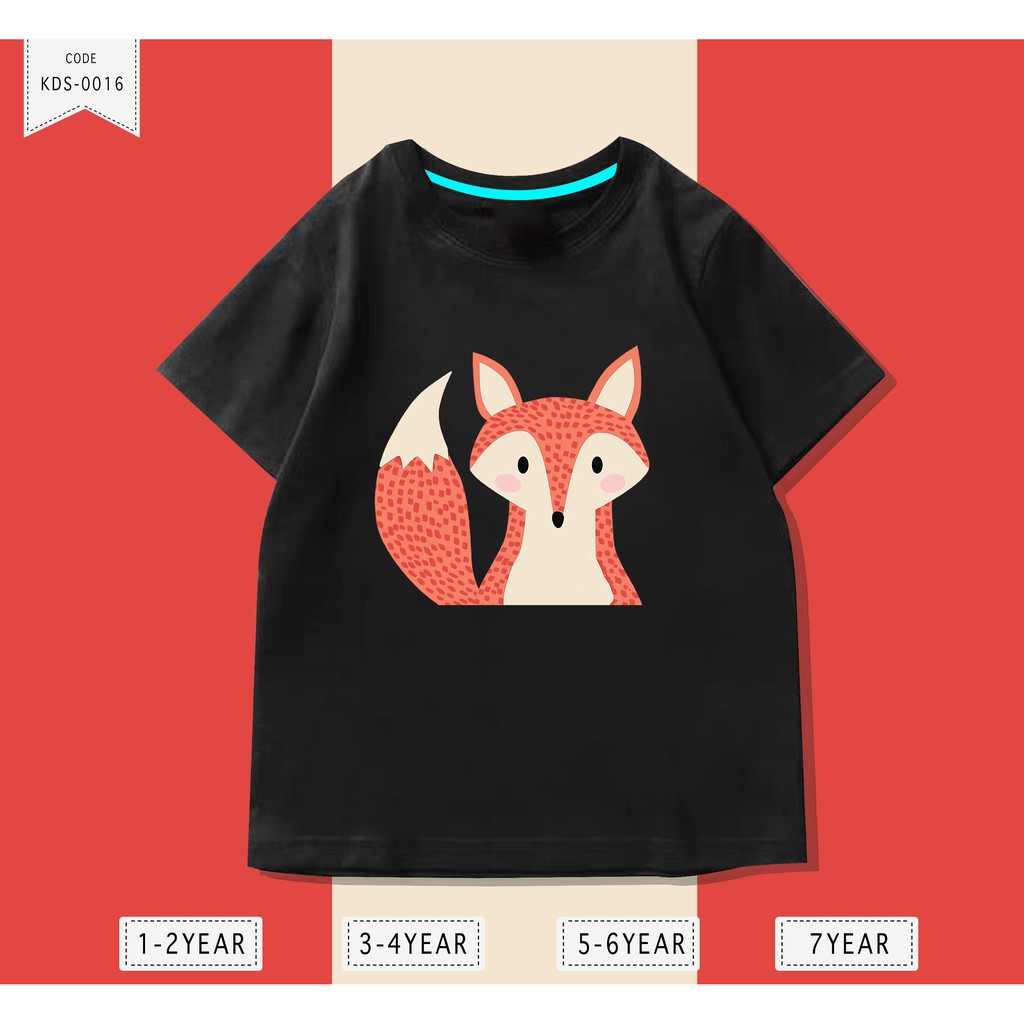 Baju Anak T-rex fox/ Kaos Anak Distro DTF Anak Laki Laki dan Perempuan / Unisex / Motif kartun /kids