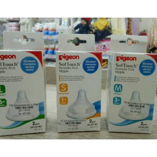 pigeon soft touch dot peristaltic plus nipple wide neck s.m.l.ss