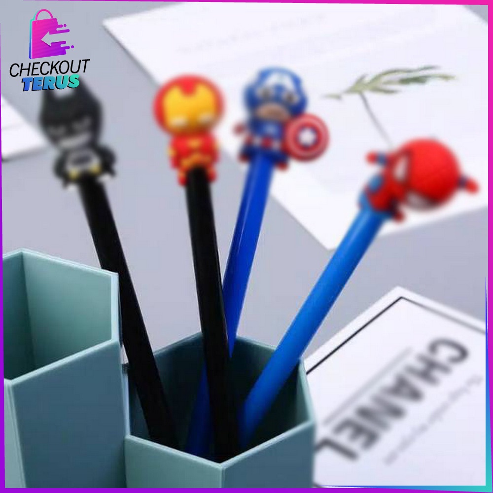 CT A12 Pena Hero Alat Tulis Stationary Pulpen Gel hero Pen Karakter Pena Motif Superhero