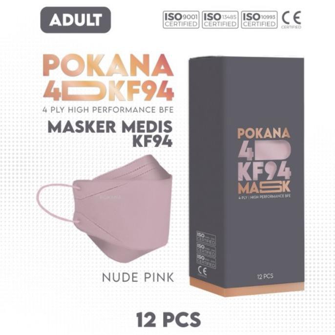 Pokana mask 4D - KF 94 - solid colour - Nude pink
