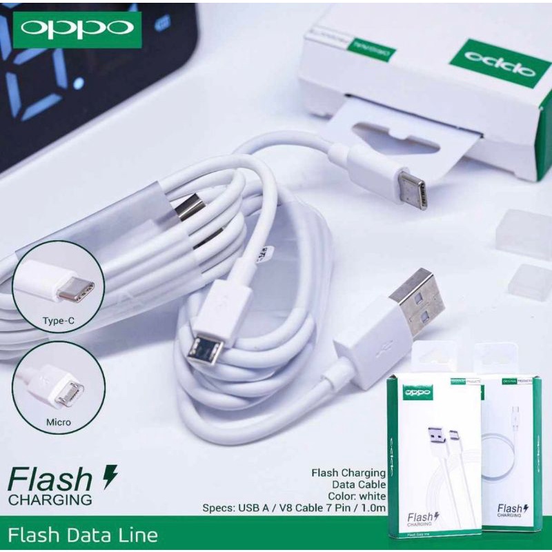 KABEL DATA OPPO VOOC ORIGINAL 100% FAST CHARGING 2A