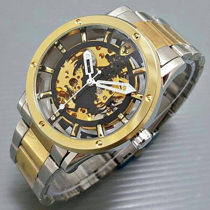 Promo Jam Tangan Pria   Cowok Ferrari Rantai Automatic Logo